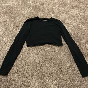 Black Crop Top for Women, Size Extra Small